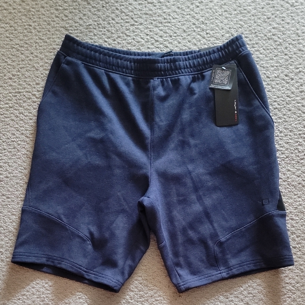 Blue Athletic Shorts with Elastic Waistband and Relaxed Fit